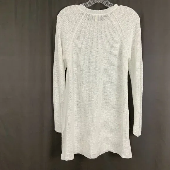 Eileen Fisher White Crew Neck Tunic Sweater Organic Linen Blend Long Sleeve Sz S - Picture 8 of 16